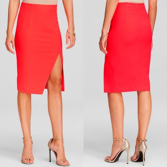 Bardot Dresses & Skirts - BARDOT Front Split High Waist Pencil Skirt in Neon Fusion Pink Sz M/8‎